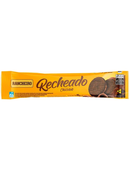Biscoito Recheado Chocolate 90g - Rancheiro