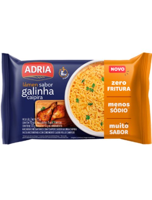 Macarrão Instantâneo Lámen Galinha Caipira 75g - Adria