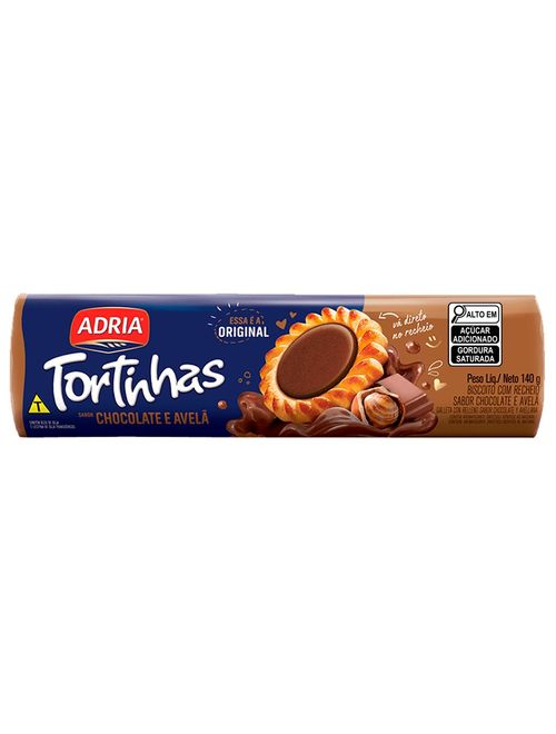 Biscoito Tortinhas Chocolate e Avelã 140g - Adria