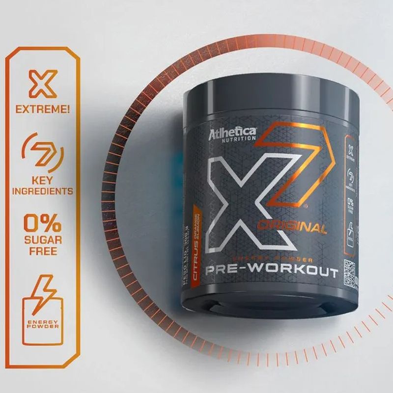 Pré Treino X7 Original Citrus 300g - Atlhetica Nutrition - Doce Malu