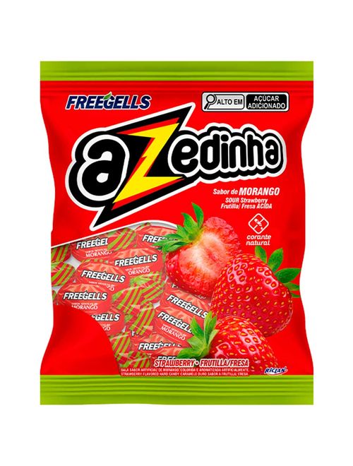 Bala Dura Azedinha Freegells Morango 475g - Riclan