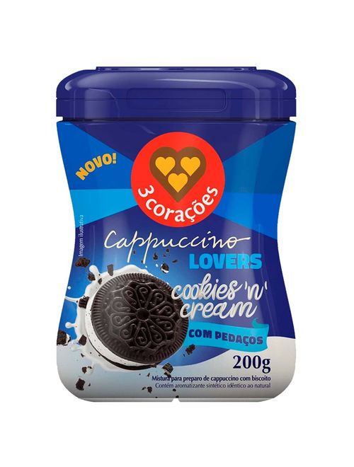Cappuccino Lovers Cookies n Cream 200g - Três Corações