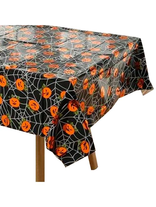 Halloween Toalha Plástica Teia Aranha 137x274cm - Silver Festas