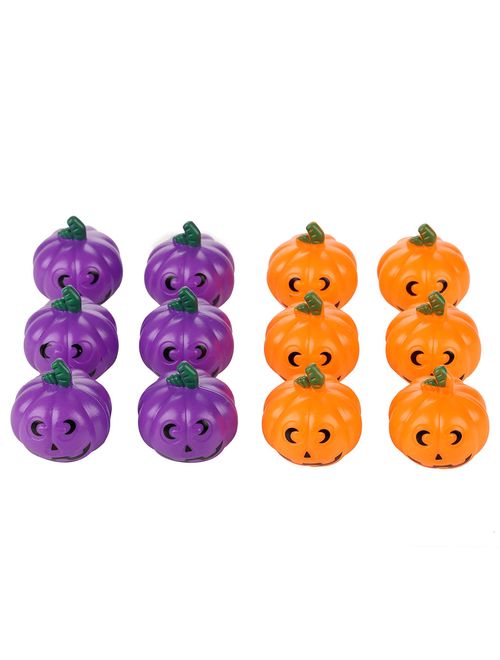 Halloween Enfeite Abóbora Roxo e Laranja c/12 Ref.H304 - Silver Festas