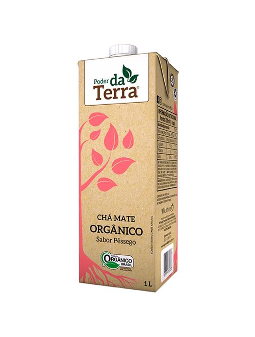 Chá Mate Orgânico Pêssego 1L - Poder Da Terra