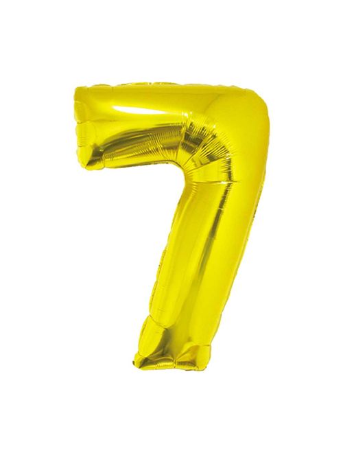 Balão Metalizado Ouro 80cm Número 7 - Silver Festas