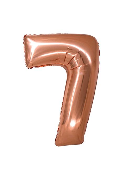 Balão Metalizado Rosê Gold 80cm Número 7 - Silver Festas