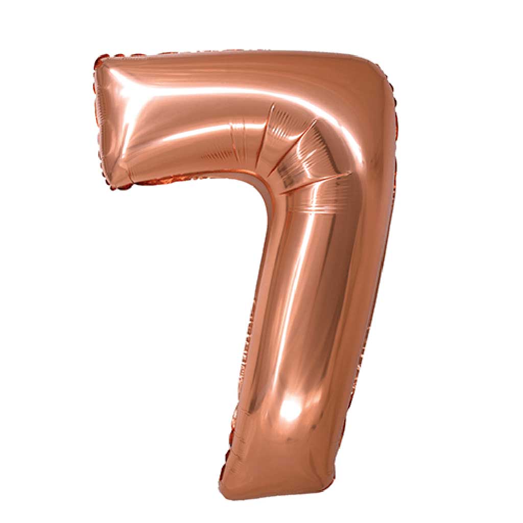 Encontraproduto.com.br - Balão Metalizado Rosê Gold 80cm Número 7 - Silver Festas