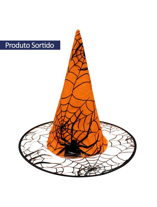 Halloween Fantasia Chapéu de Bruxa Teia de Aranha Sortido Ref.H012 - Silver Festas