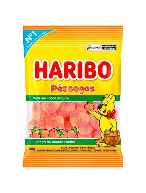 Bala de Gelatina Pêssegos 80g - Haribo
