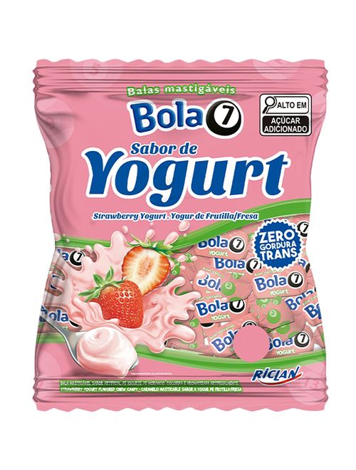 Bala Mastigável Bola 7 Iogurte 500g - Riclan