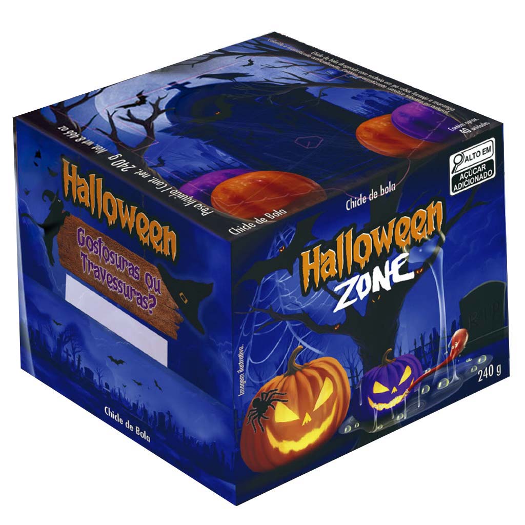 Chiclete Halloween Zone Laranja e Morango 240g - Sukest - Doce Malu