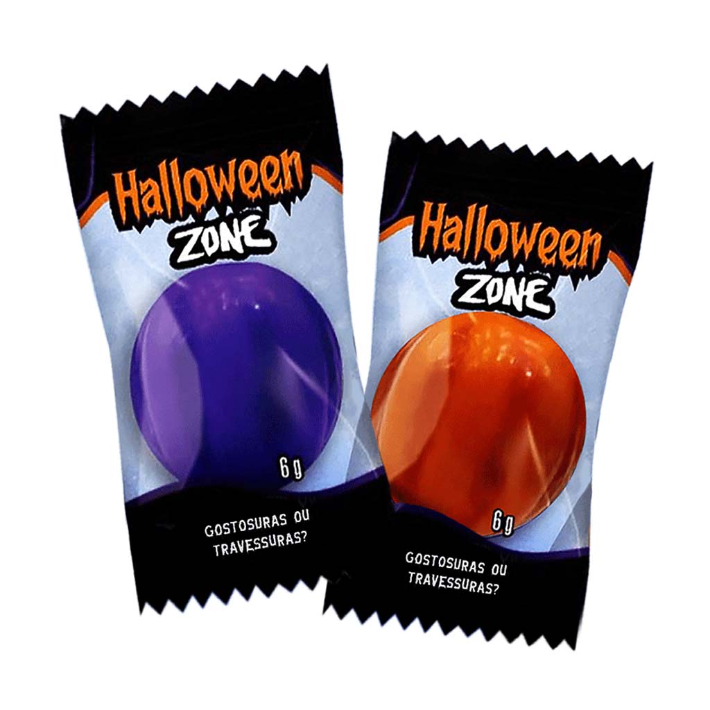 Chiclete Halloween Zone Laranja e Morango 240g - Sukest - Doce Malu