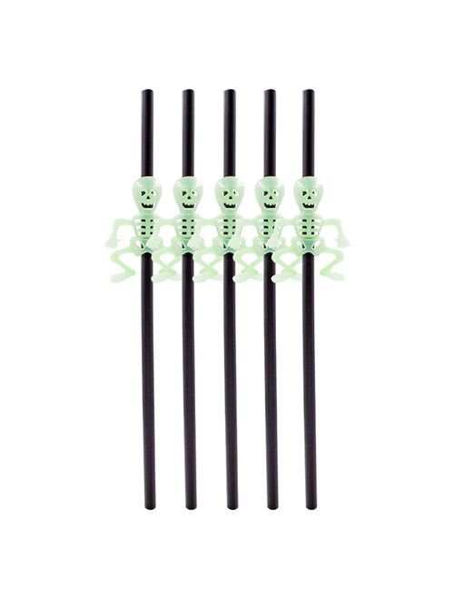 Halloween Canudo Esqueleto Brilha no Escuro 30cm c/5 - Cim