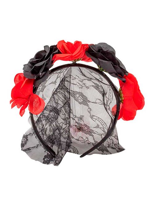 Halloween Fantasia Tiara Flores e Véu - Cim