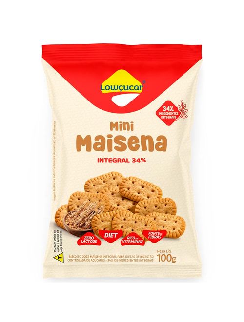 Mini Biscoito Maisena Integral Diet 100g - Lowçúcar