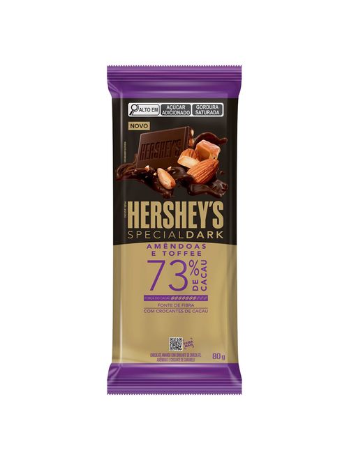Tablete Chocolate Special Dark Amêndoas e Toffee 73% Cacau 80g - Hersheys