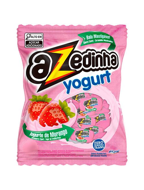 Bala Mastigável Azedinha Yogurt Morango 500g - Riclan