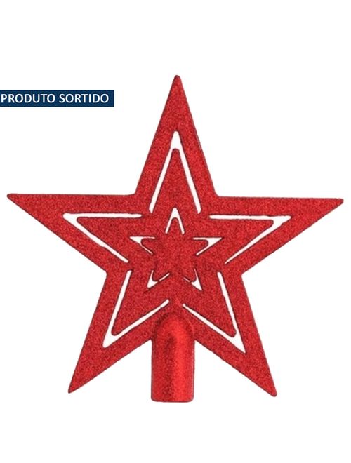 Enfeite Ponteira Estrela Glitter Sortido - Zein