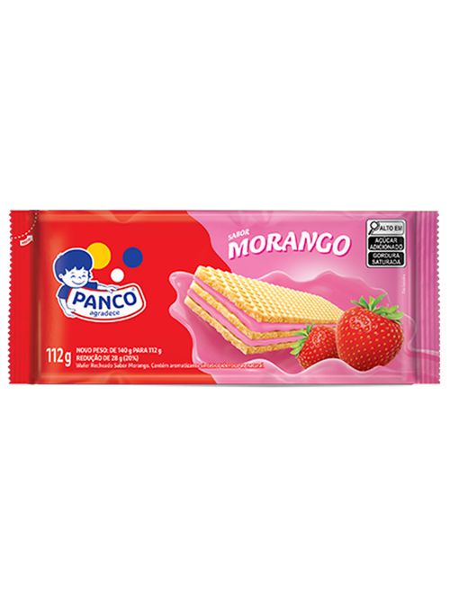 Biscoito Wafer Recheado Morango 112g - Panco