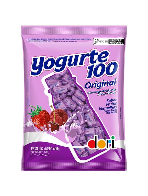 Bala Mastigável Yogurte 100 Frutas Vermelhas 600g - Dori