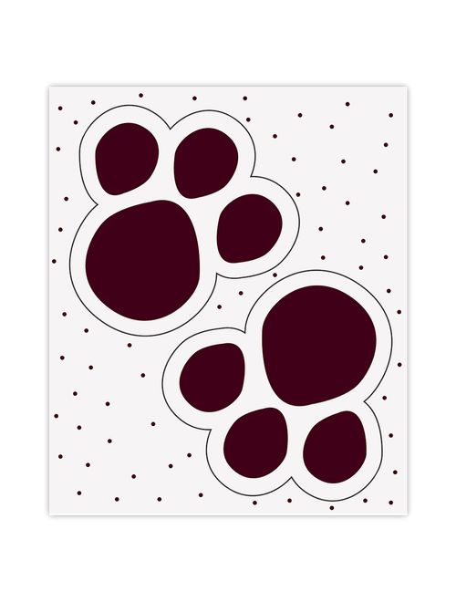 Etiqueta Adesiva Pegadas Coelho Marrom GG c/4 - Cromus