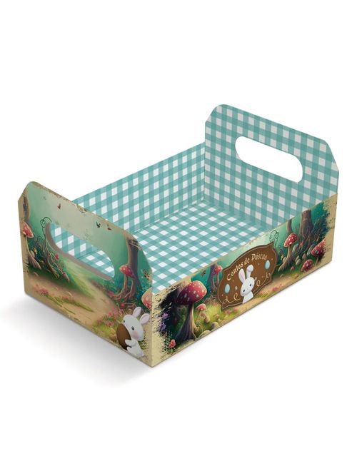 Mini Caixote Contos de Páscoa 9x13x6,5cm - Cromus