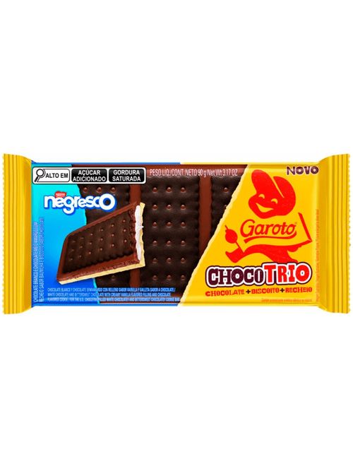 Tablete de Chocolate ChocoTrio Negresco 90g - Garoto