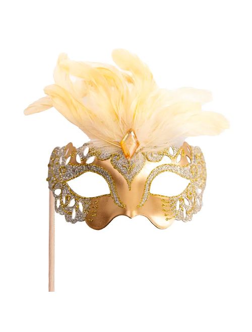Carnaval Máscara Gala com Haste Ouro - Cromus