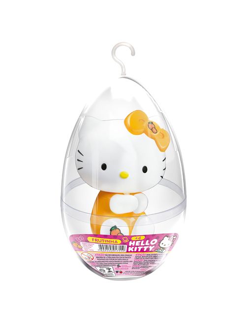 Ovo Pequeno Agarradinho com Boneco de Vinil Articulado Hello Kitty Frutinha Laranja - Lider