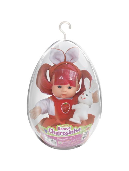 Ovo Médio com Boneco de Vinil Articulado Cheirosinha Morango - Lider