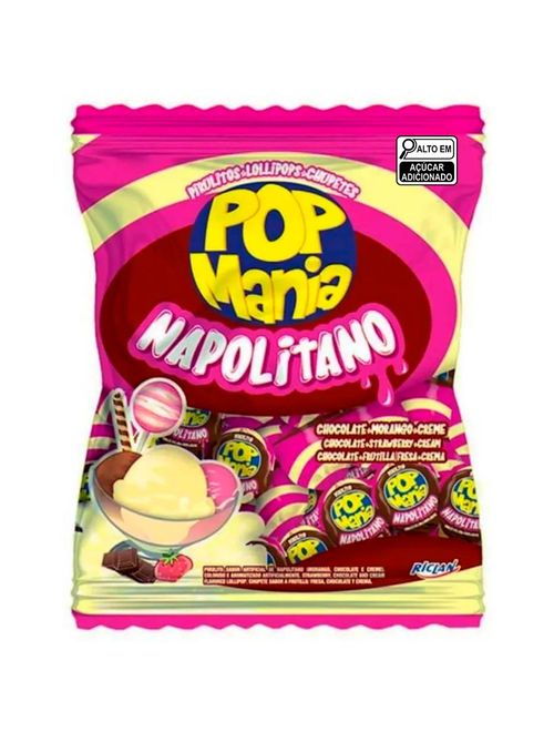Pirulito Pop Mania Napolitano 500g - Riclan