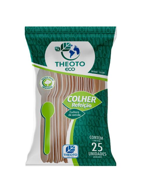 Colher Refeição Madeira c/25 - Theoto