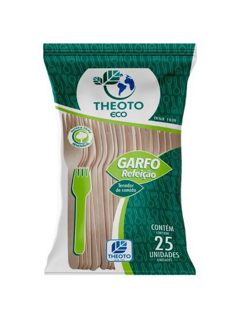 Garfo Refeição Madeira c/25 - Theoto