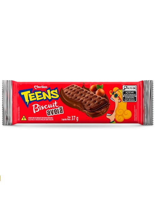 Biscoito Recheado Teens Biscuit Avelã 37g - Marilan