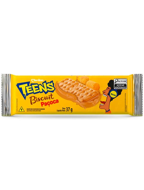 Biscoito Recheado Teens Biscuit Paçoca 37g - Marilan