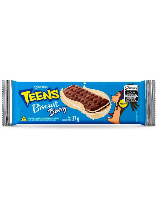 Biscoito Recheado Teens Biscuit Bauny Baunilha 37g - Marilan