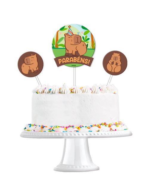 Capivara Topo de Bolo c/3 - Festcolor