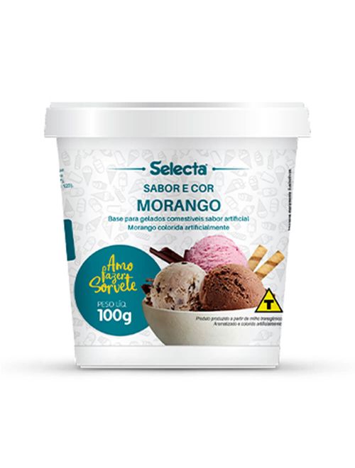 Sabor em Pó para Sorvete Morango 100g - Selecta