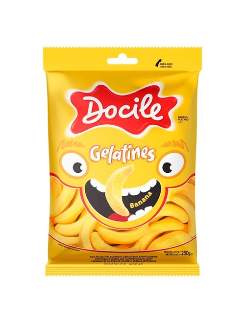 Bala de Gelatina Banana 250g - Docile