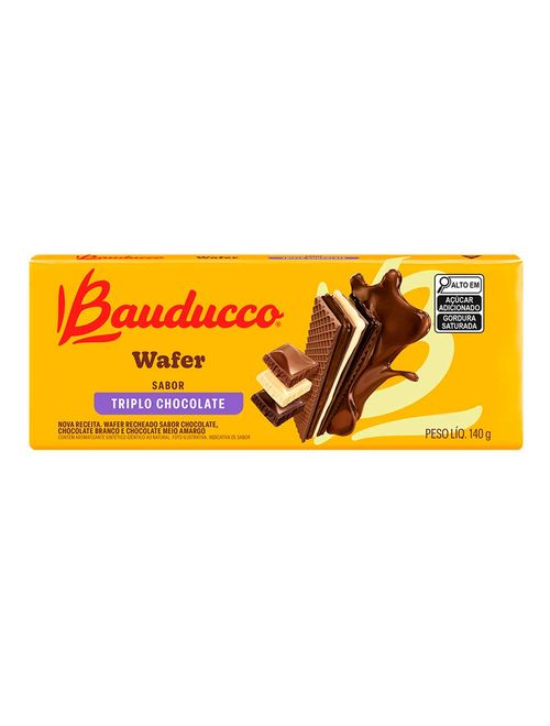 Biscoito Wafer Triplo Chocolate 140g - Bauducco