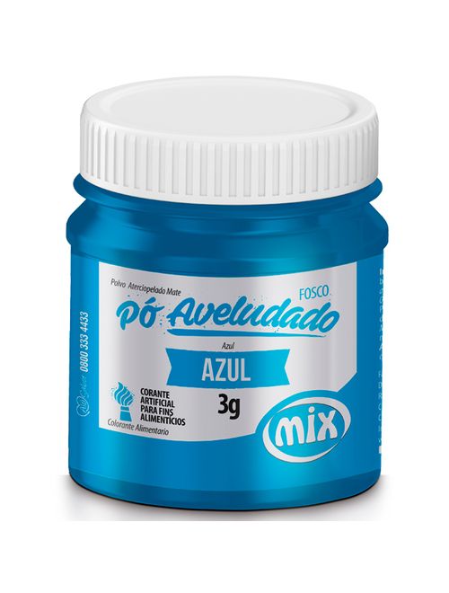 Pó Aveludado Fosco Azul 3g - Mix