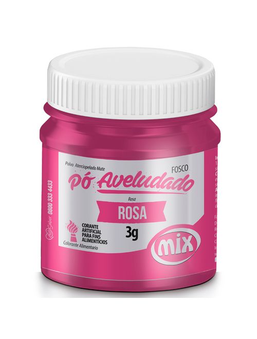 Pó Aveludado Fosco Rosa 3g - Mix