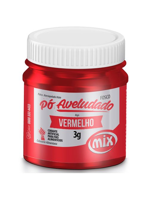 Pó Aveludado Fosco Vermelho 3g - Mix
