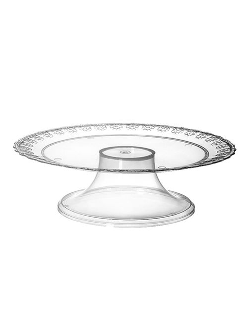 Prato Acrílico Cristal Com Pedestal 320mm - Três Triângulos