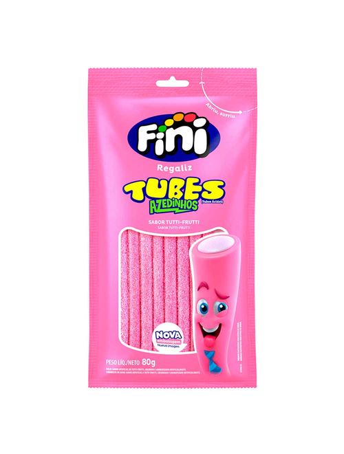 Bala de Gelatina Tubes Cítrico Tutti Frutti 80g - Fini