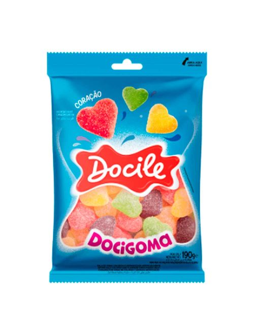 Bala de Goma Docigoma Coração Sortida 190g - Docile