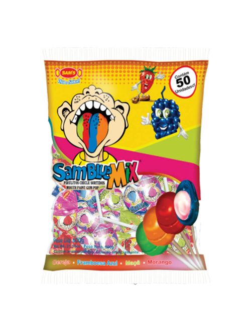 Pirulito Samblue Mix Pinta Lingua c/50 - Sams