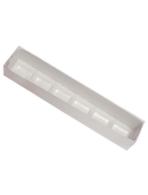 Caixa Bombom Branca com Berço 6 Cavidades No2 - Yinpack