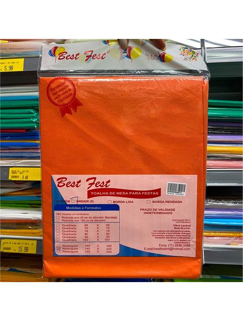 Toalha Retangular TNT Laranja 1,4x2,2m - Best Fest